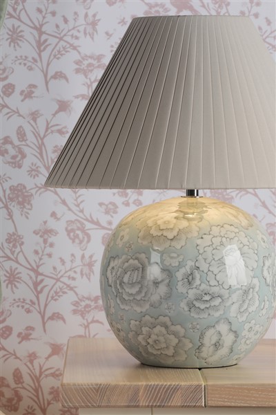 (image for) Laura Ashley Montford Table Lamp Blue Ceramic With Shade